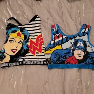 Sports bras wonder woman captain america small